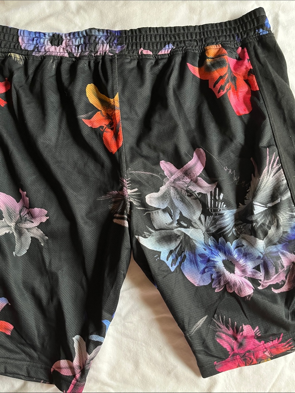 Univibe Black Floral Swim Trunks with Multicolor Blooms - Picture 4 of 4